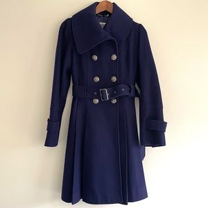 💫HP!💫 Guess Purple Military-Style Double-Breasted Belted Long Trench Coat